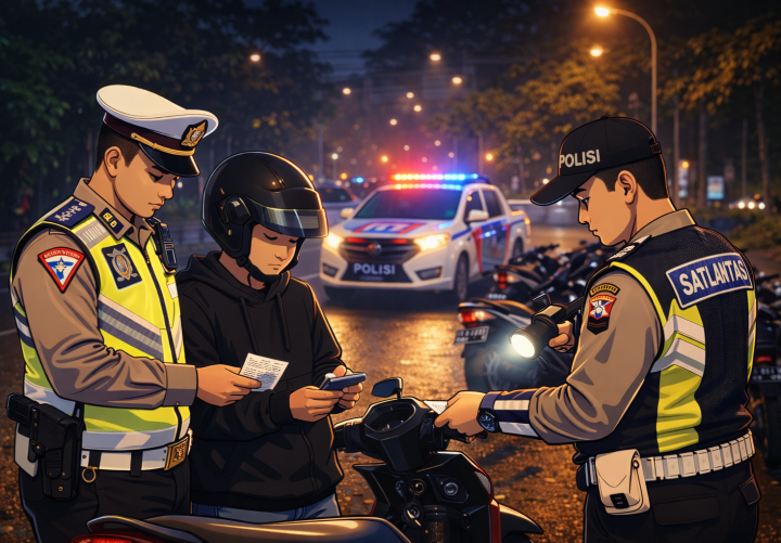 Cegah Balap Liar, Satlantas Polresta Bandar Lampung Tingkatkan Patroli Malam